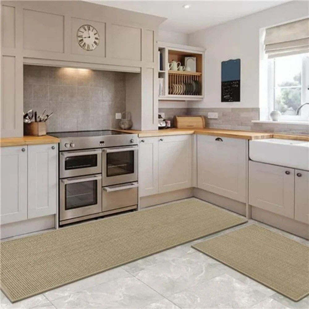 Artoid Mode Kitchen Rug Set of 2 Non Slip Washable Floor Mats for Sink Area